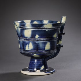 Chinese Tang Dynasty Blue Cup with Single Handle