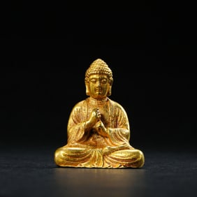 Pure gold seated Buddha Sakyamuni from the Tang Dynasty, China