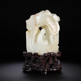 Chinese Qing Dynasty Hetian White Jade Carving Ornaments