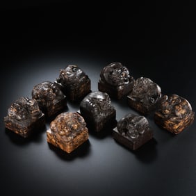 A set of Shoushan stone seals from the Qing Dynasty, China