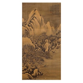 Ancient Chinese ink and silk landscape paintings