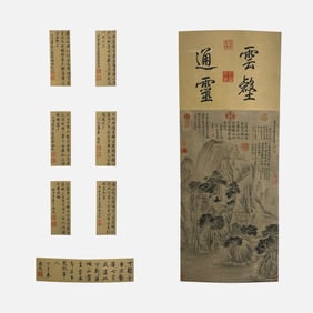 Chinese Yuan Dynasty Silk Landscape Painting - Cui Yanfu