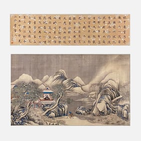 Silk from the Qing Dynasty in China: "Qianlong Appreciating the Snow" - Jin Tingbiao