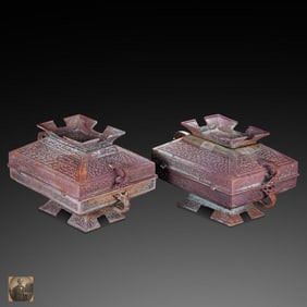 A pair of Chinese bronze vessels from the Shang and Zhou dynasties