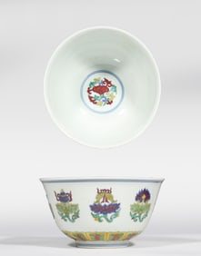 Chinese Ming Dynasty Chenghua period Doucai eight treasures pattern cup