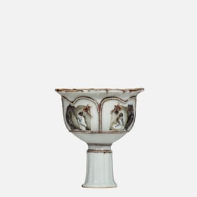 Chinese Yuan Dynasty Covered Cup with Characters and Stories