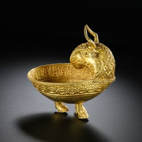 Chinese Tang Dynasty Pure Gold Sheep Head Cup