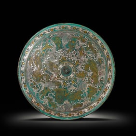China Warring States Period Inlaid Gold and Silver Bronze Mirror