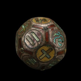 Chinese Warring States Period Inlaid Gold and Silver Dice