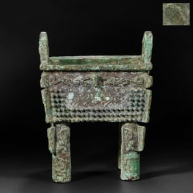 Chinese Shang and Zhou Dynasty Bronze Square Ding
