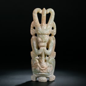 Jade statue of the sun god of Hongshan culture, China, Hongshan period
