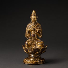 Chinese Liao Dynasty Gilt Bronze Seated Buddha