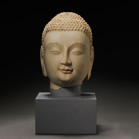 Chinese Tang Dynasty white marble Buddha head