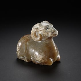 Chinese Qing Dynasty Hetian Jade Sheep