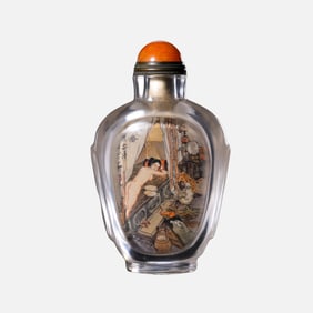 Chinese Qing Dynasty Inner-painted Jin Ping Mei Snuff Bottle