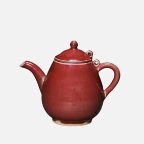 Chinese Qing Dynasty red glaze pot