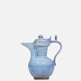 Chinese Ming Dynasty Jun glaze monk's hat pot