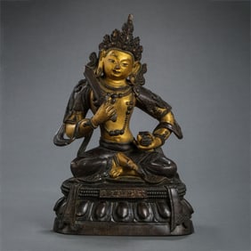 A Chinese gilt bronze statue of six Buddhas from the Qianlong period of the Qing Dynasty
