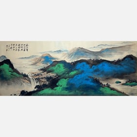 Huge-scale splash-ink landscape paintings by Zhang Daqian (1899-1983)