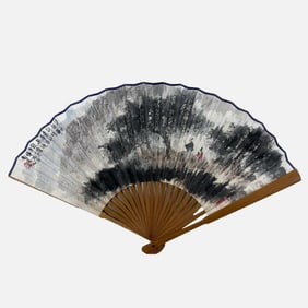 Complete landscape painting fan - Fu Baoshi (1904-1965)