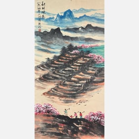 Landscape painting on paper - Fang Jizhong (1923–1987)