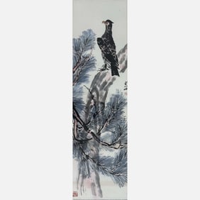 Framed Eagle Painting - Qi Baishi (1864-1957)