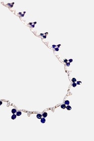 GRC 18K Gold Diamond Necklace with Natural Sapphire