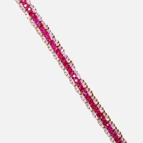 CGRL 18K gold diamond inlaid natural Burmese ruby bracelet