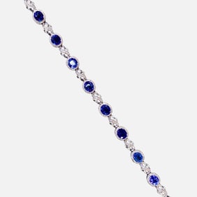 CGRL 18K gold diamond inlaid natural sapphire bracelet