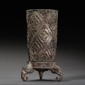 Silver tripod cup from around 600 AD