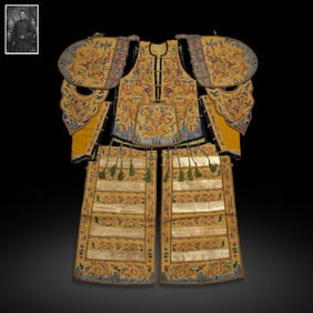 18th century Qing Dynasty brocade dragon pattern battle robe