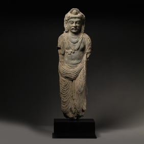 A rare grey schist figure of Shiva from the 3rd-4th century AD