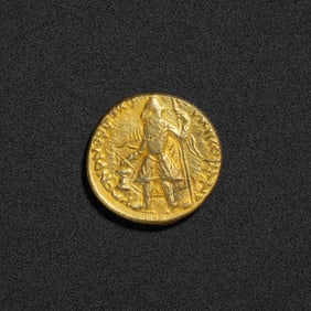 Pure gold coin from the Kushan period, circa 1st century AD
