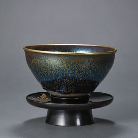 Song Dynasty Jian kiln blue glaze gold cup