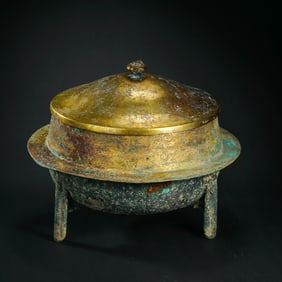 A gilt bronze incense burner from the Liao Dynasty in the 10th century