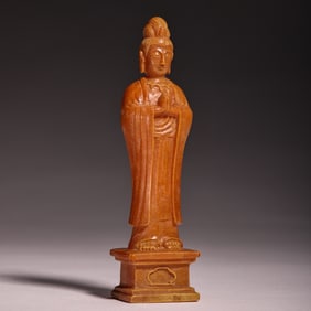 A 10th century Liao Dynasty beeswax statue of Guanyin