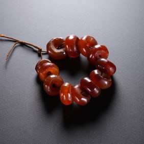 Agate beads from the Western Zhou Dynasty, 11th century BC