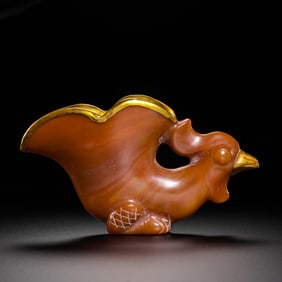 A gilded agate cup from the Liao Dynasty, 10th century AD