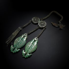 jadeite ear pick hairpin from the Liao Dynasty, 10th century AD