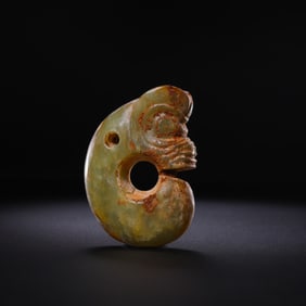 Neolithic Hongshan Culture 4000-3000 AD Topaz Pig Dragon