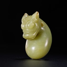 Neolithic Hongshan Culture 4000-3000 AD Yellow Jade Dragon Embryo