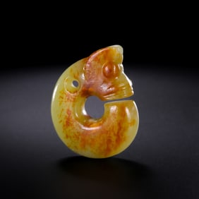 Neolithic Hongshan Culture 4000-3000 AD Topaz Pig Dragon