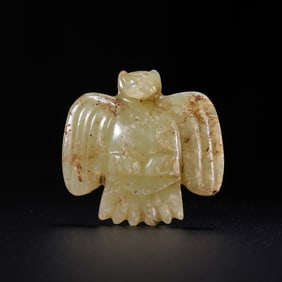 Neolithic Hongshan Culture 4th to 3000 AD Yellow Jade Owl