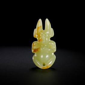 Neolithic Hongshan Culture 4000-3000 AD Topaz Sun God Figure