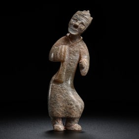 Hetian jade dancing figurine, Han Dynasty, 100-200 BC