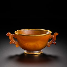 A red agate gold cup from the Tang Dynasty, 7th century