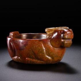Red agate ox-head cup from the Han Dynasty, 100-200 BC