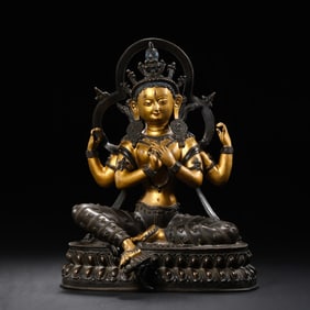 A gilt-bronze figure of Tara from the 17th and 18th centuries