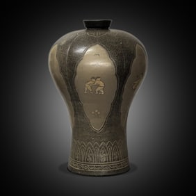 Silla Period Brown Glaze Plum Vase