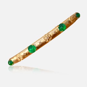 CGRL 18K Gold Diamond Emerald Bracelet